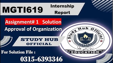 MGTI619 internship report Assignment 1 solution FALL2024 mgti619 #mgti619 #vu #virtualassignments