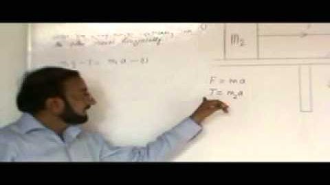 tension in a string when one body moves vertically and the other moves horizontally