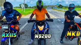 PULSAR NS200 VS NKD MODIFICADA VS YAMAHA RX115