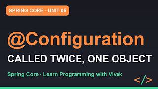 Spring Framework Core: @Configuration and @Bean | Unit 05