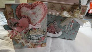 My Creative Spirit Pink Christmas Vintage 4 Sided Card / Stamperia