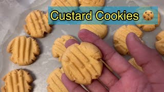 Eggless Custard cookies/custard powder biscuits recipe for toddlers and kids/simple custard biscuits