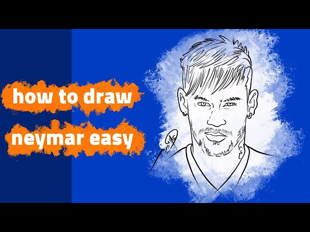 How To Draw Neymar Portrait Easy | Neymar Face Line Drawings Step by Step |  Neymar Caricature - YouTube