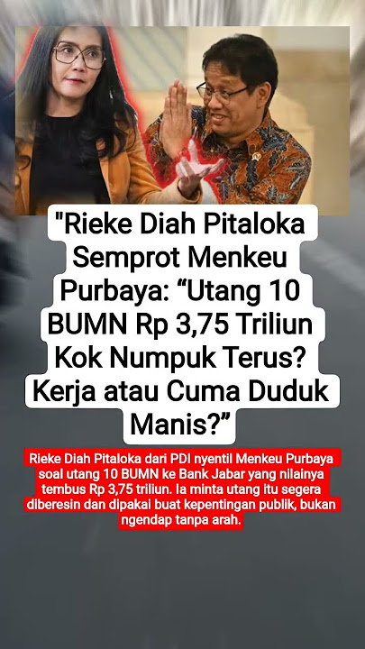 Rieke Diah Pitaloka SiΠdir Purbaya: Utang BUMN Numpuk, Menteri Ngapain? #shorts #viralvideo