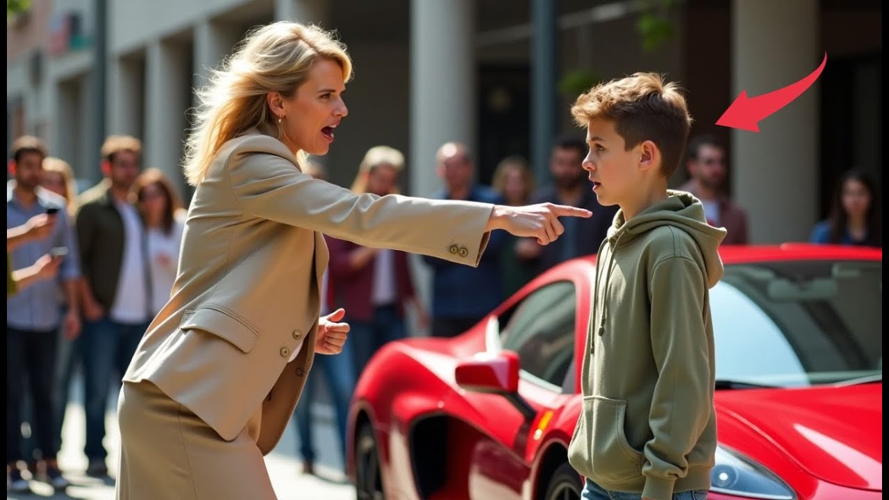 Una mujer rica gritó a un niño por tocar su Ferrari… momentos después, él arregló el motor.