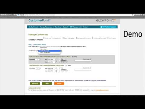 Video Training on the Glowpoint Customer Portal; Creating a Reservation