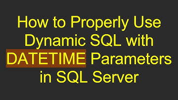 How to Properly Use Dynamic SQL with DATETIME Parameters in SQL Server