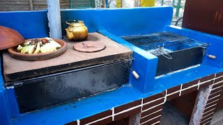 How to make a wonderful wood stove for cooking and barbecuing 2x1صنع موقد خشب رائع للطبخ والشواء by Mr b z q 312 views 4 months ago 14 minutes, 4 seconds