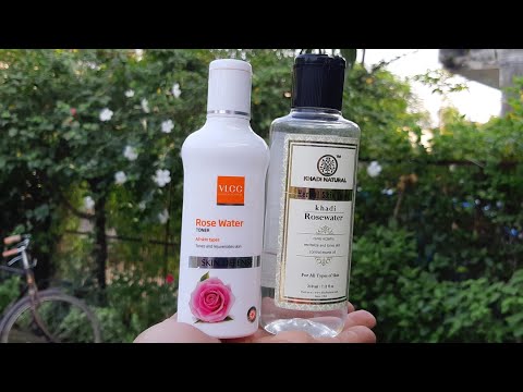 Khadi natural herbal skin toner rose water vs VLCC rose water toner review | comparison review |