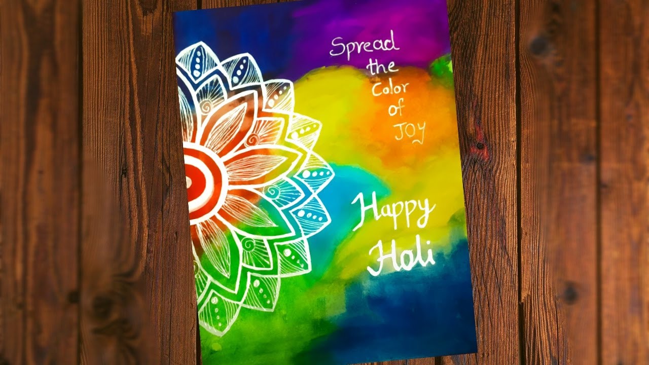 Colorful Mandala Art || Easy Painting Idea For Holi - YouTube