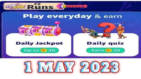 Amazon Funzone Everyday Runs Quiz Answers Today| 1 May 2023|  @dailyquiztime #amazon #amazonfunzon