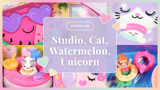 Polly Pocket Big Pocket World: Shani's Studio, Watermelon Party, Zen Cat Restaurant, Unicorn Forest