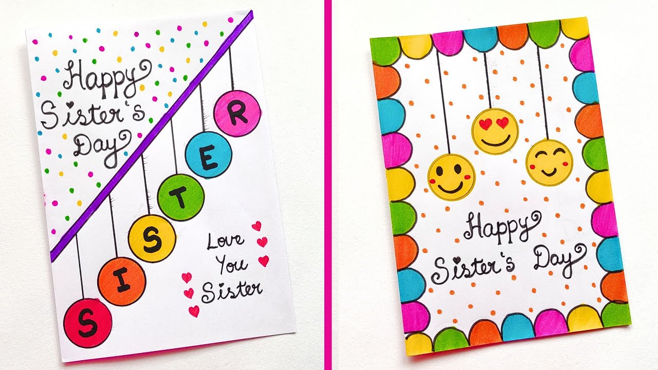 2 Cute Sister's Day Card | Handmade Sister's Day Greeting Card | Happy Sister's Day Card 2025