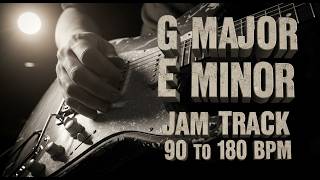 E BLUES BACKING TRACK 90-180 BPM | G MAJOR / E MINOR | BASS-DRUMS USA Jam Track