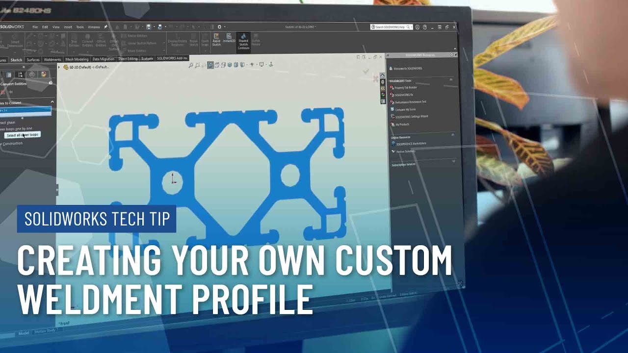 Creating Your Own Custom Weldment Profile in SOLIDWORKS - YouTube