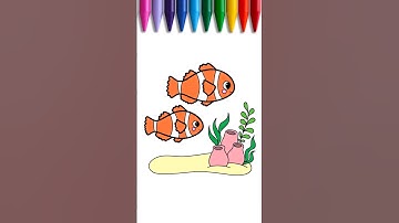 How to draw Clown Fish Nemo for kids - DrawColor #findingnemo #fish #nemo #kidsdrawing #drawing #art