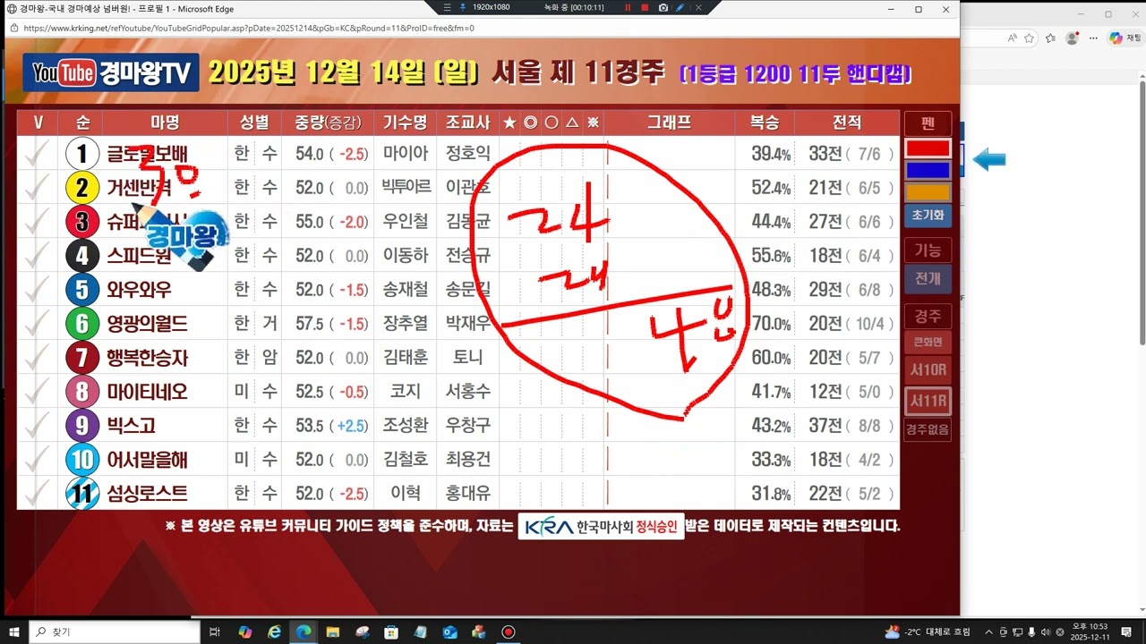 12월 13-14일 지울마 48두 선정(비급 한시적 공개)!!!