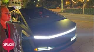 Jay-Z Signs Autographs Before Leaving In His Tesla Cybertruck And Sharply Turning Into The Road