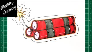 How to Draw a Dynamite Step by Step