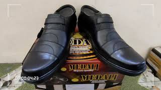 MANDIENS - Medali PDH K170 Sepatu Kulit Pria Pantofel Formal Dengan Sol Tebal Koboi Gaya Mojpahit