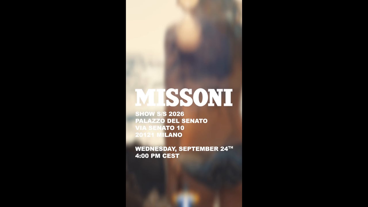 Missoni SS26 fashion show by Alberto Caliri — Live Today at 4:00 PM CEST.  