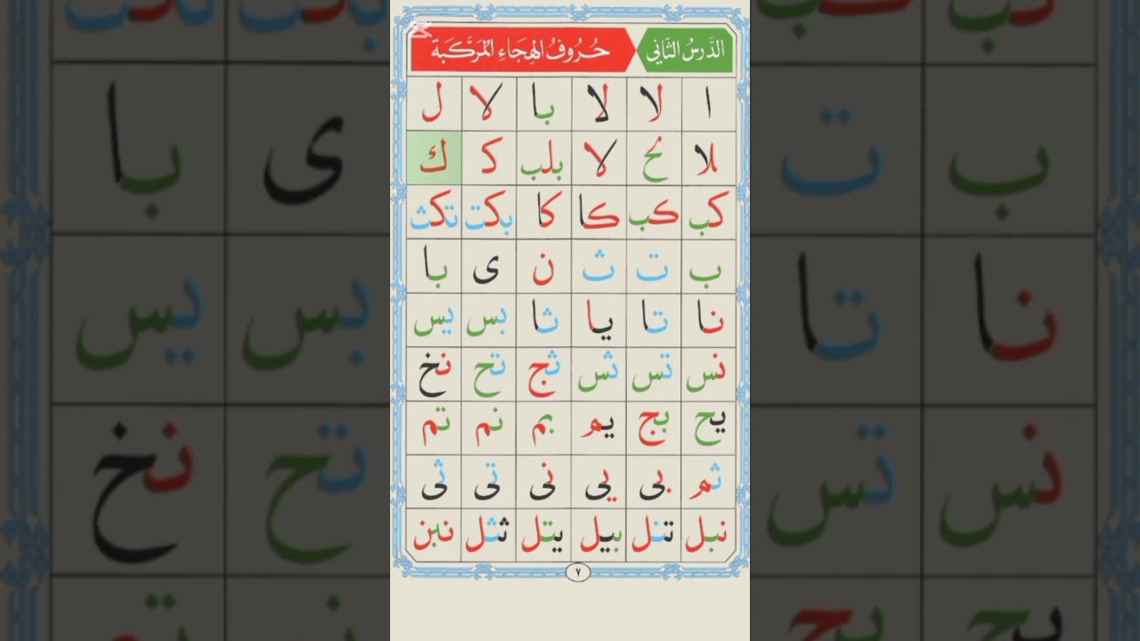 Alif Baa Taa Arabic Alphabets Qaida Noorania Lesson 2 Arabic Beginners #learnarabiconline