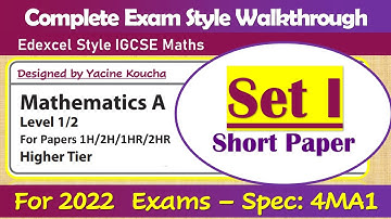 Edexcel IGCSE Maths A (Set I) - Mock Exam Paper for 2022 - Complete Walkthrough