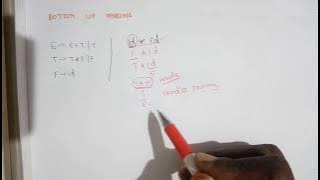 Compiler Design Lec - 30 - Bottom up Parsing introduction by Deeba Kannan