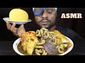 Mukbang Asmr Black Soup,Pork Belly,Tongue,Intestines,Heart,Porkfeet & Garri Fufu/Nigeria Mukbang