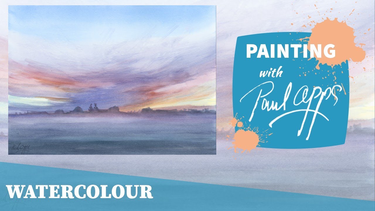 How To Paint A Watercolour Sunset With Washes YouTube