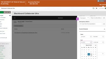 Blackboard Collaborate Ultra create session