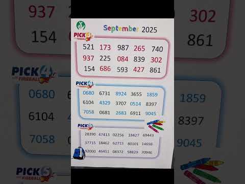 September 2025 Lucky Lottery Numbers Universal Back To School Numbers