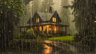 HEAVY RAIN on Roof for Deep Sleep & Insomnia Relief | Rain Sounds for Sleeping - for Study, ASMR