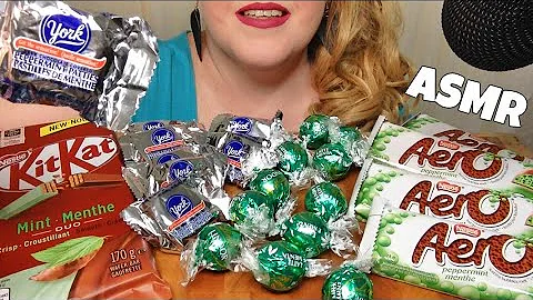 ASMR 🌱🍬🍫 CHOCOLATE MINT KITKAT + YORK + LINDOR + AERO CANDY BARS 🌱🍬🍫 | MR & MRS RALPHIES ASMR