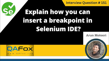 Explain how you can insert a break point in Selenium IDE (Selenium Interview Question #151)