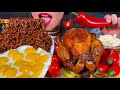 ASMR WHOLE ROAST CHICKEN, BLACK BEAN NOODLES, EGGS, CHILI MUKBANG MASSIVE Eating Sounds