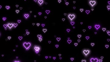 2-Hour 4k Purple Neon Flying Hearts Background Loop | Valentine
