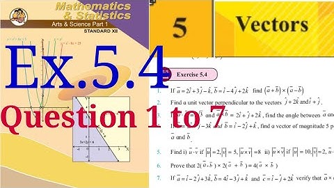Exercise 5.4,HSC,12th Maths1,Question 1 to 7,Vectors,state board, New syllabus 2020,