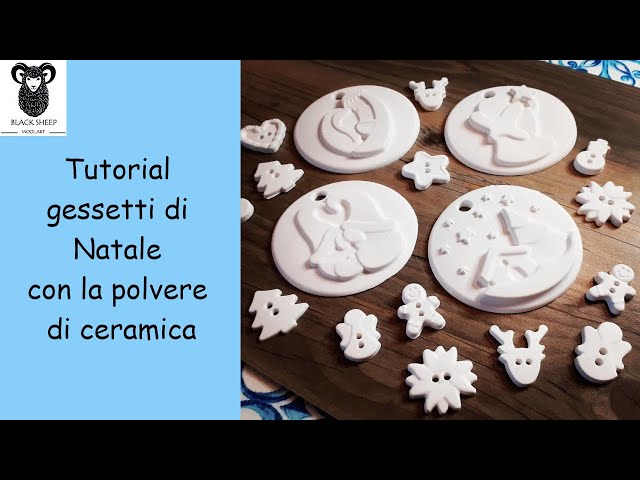 Tutorial gessetti di Natale con la polvere di ceramica 