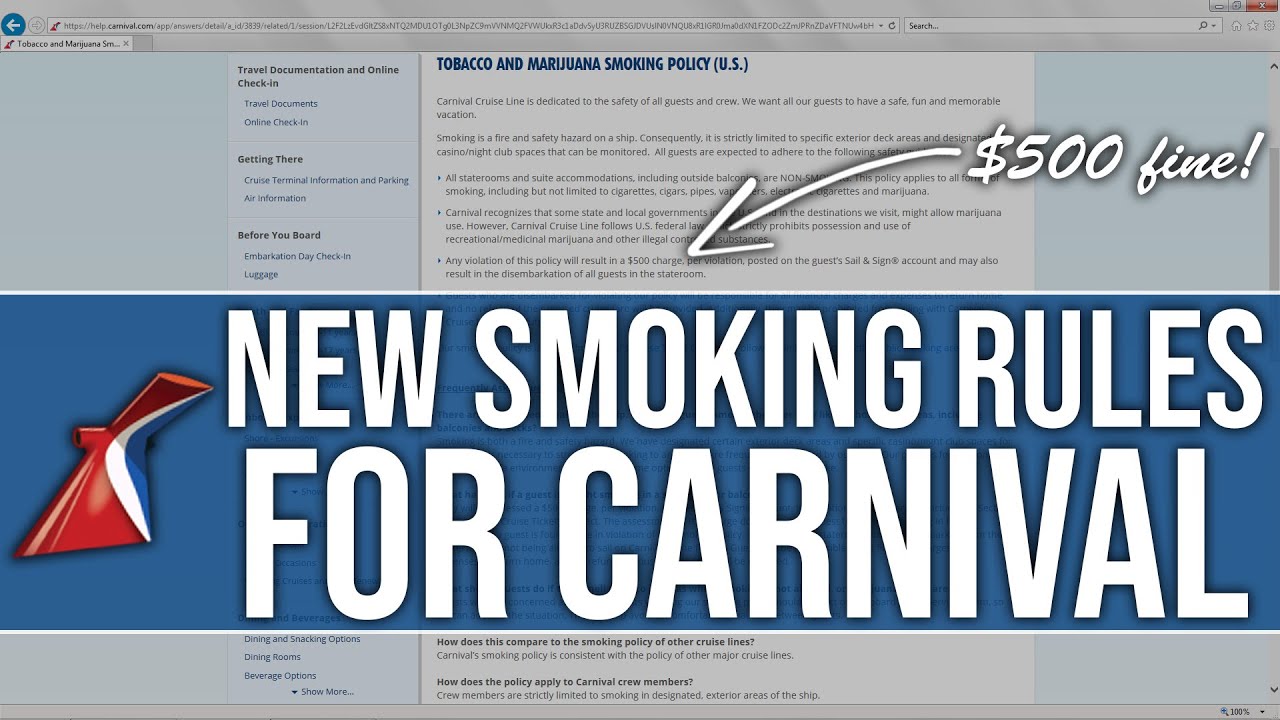 are carnival cruises non smoking