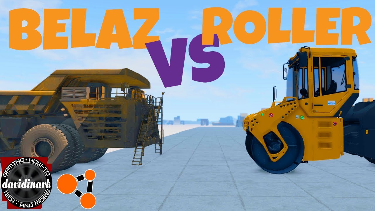 BeamNG Drive - BELAZ vs STEAM ROLLER! Giant Vehicles Face Off! Beamng ...