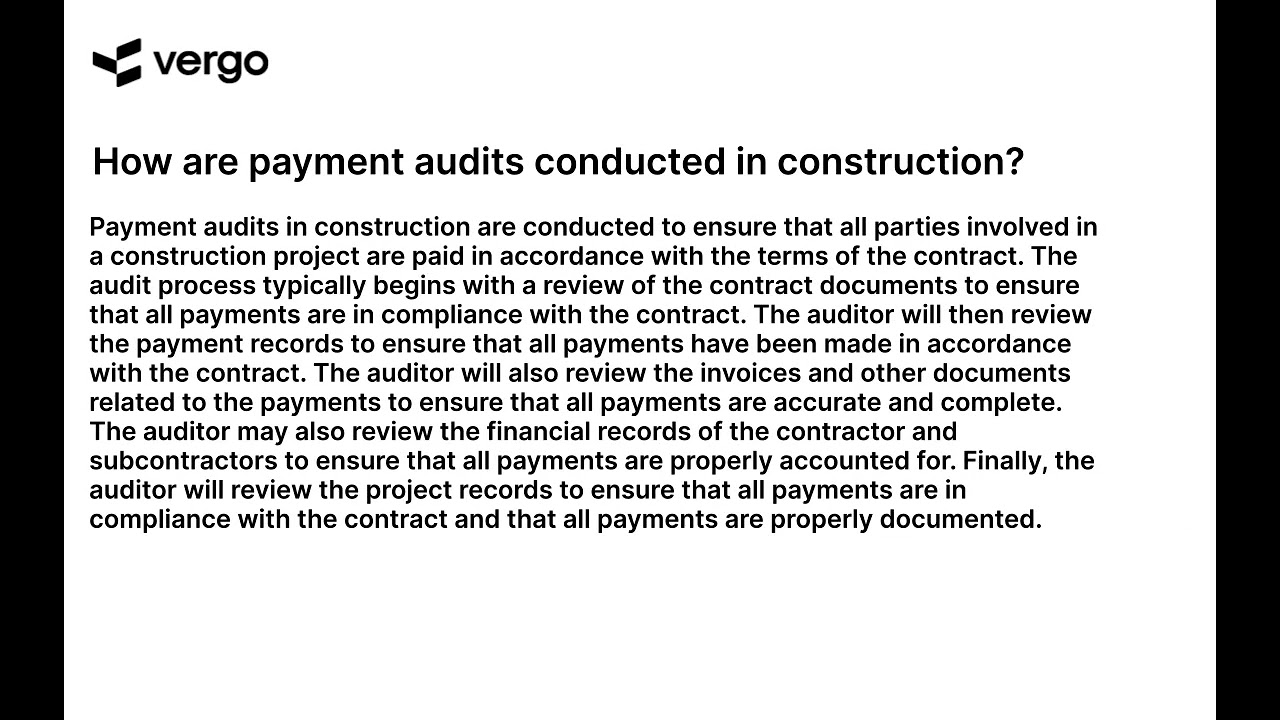 Construction Payment Audits: A How-To Guide
