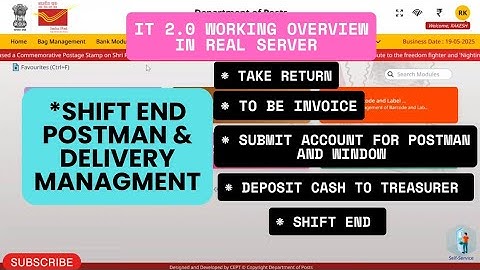 Shift End for Postman and delivery management IT 2.0 #shiftend #dayend #indiapost #postoffice #pa