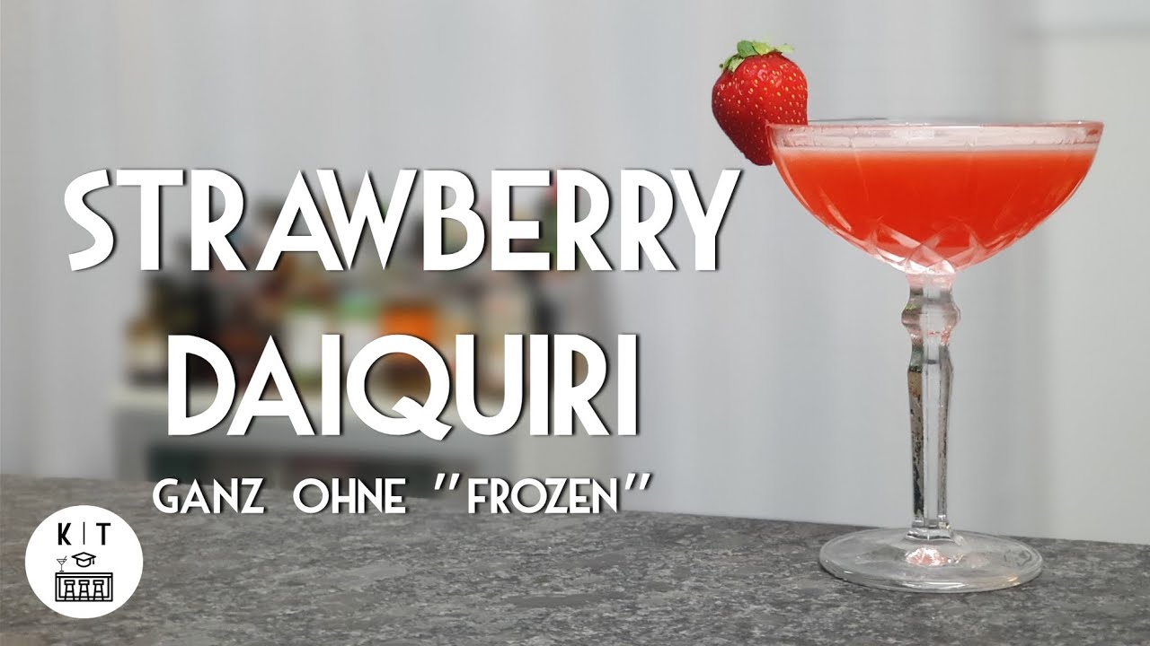 Strawberry Daiquiri Cocktail - mit selbst hergestelltem Erdbeer-Rum, ohne  Mixer und "Non-Frozen"