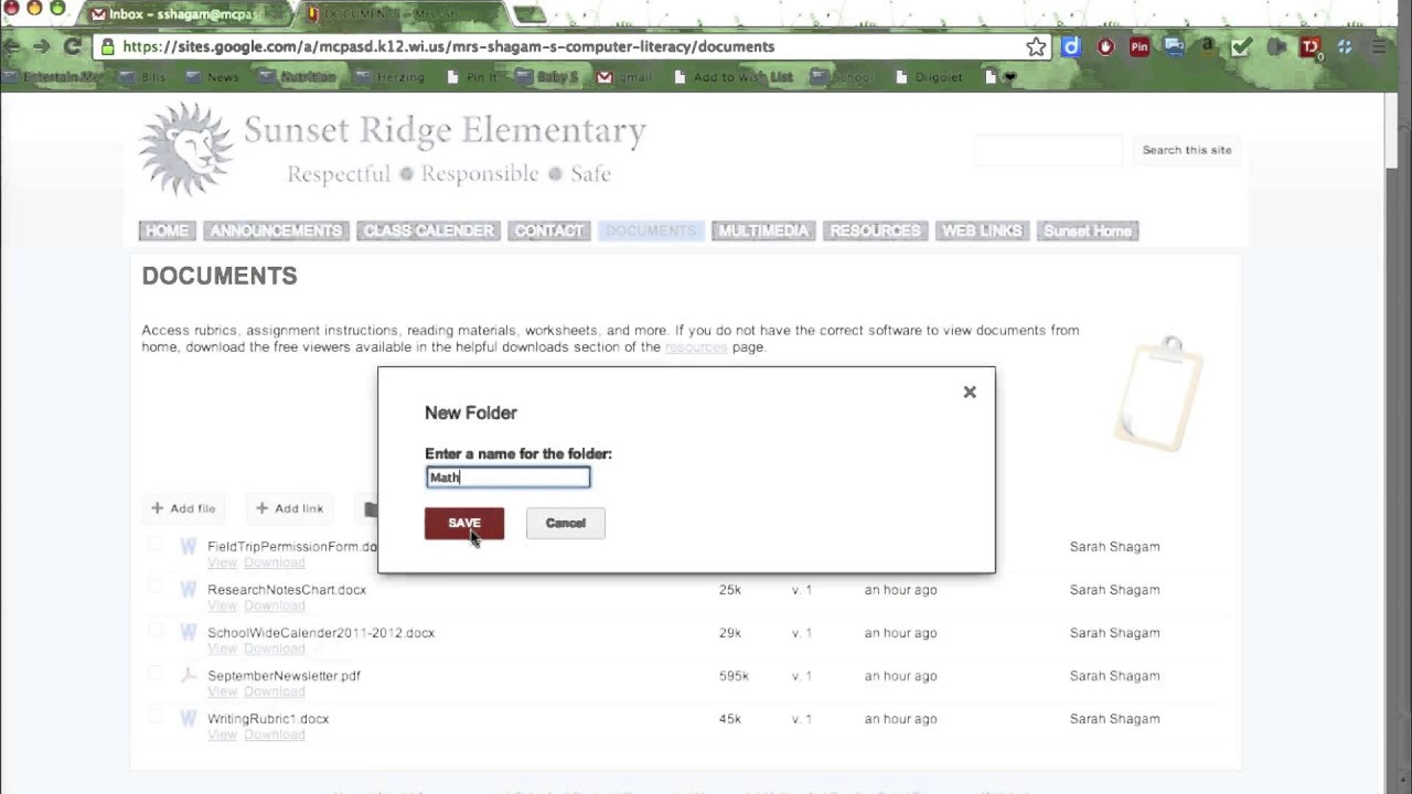 Google Sites Documents File Cabinet Page Youtube