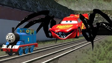 Building a Thomas Train Chased By Lightning McQueen’s Crash UNHINGED VERSION in Garry