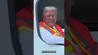 Trump snaps back from a garbage truck