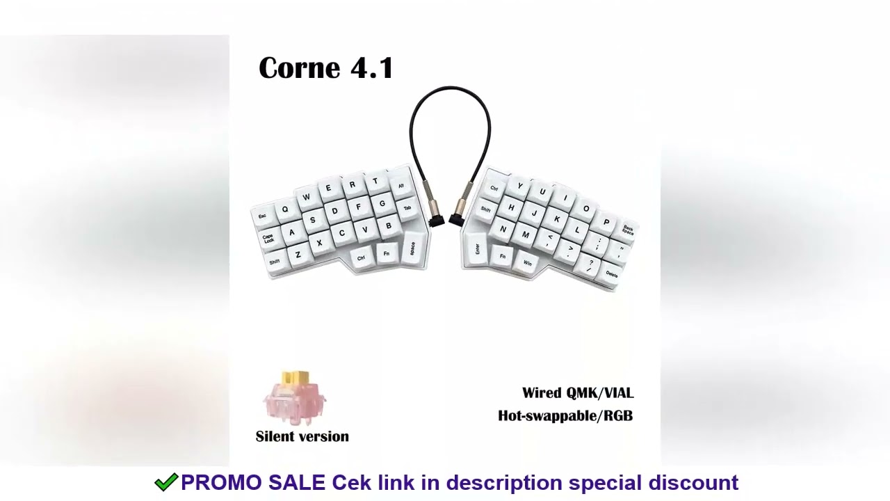 Corne V4.1 Split Ergonomics Hot-swappable MX full Assembled Mechanical Keyboard Wired South RGB VIAL