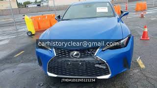JTHDA1D22N5121234 | 2022 Lexus Is 300 63902 mi CA Blue Salvage Sedan with Keys