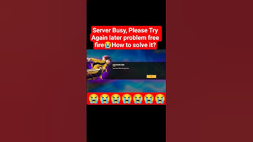Server Busy, Please Try Again later problem free fire😭How to solve it? #freefire #viral